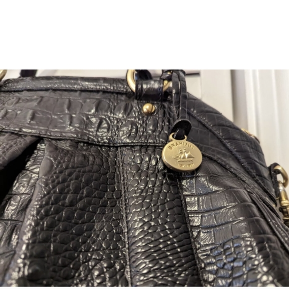 Brahmin Louise Rose Satchel in Black - Picture 7 of 16